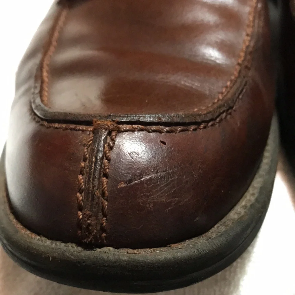 DOCKERS Men’s Brown Leather w/Derby Style Open Lacing System Dress Shoes—Sz 9.5M